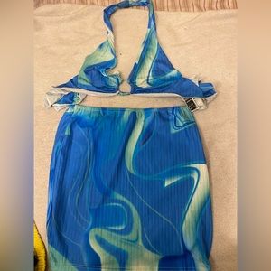Shein Sexy Blue Two Piece Set